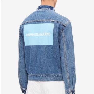 calvin klein logo denim jacket